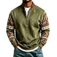 thumbnail image 4 of Rhuody Men Sweatshirts O Half Zip Cartoon Graphic Long Sleeve Loose Fit Sweatshirt Xl Army Green, 4 of 4