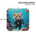 thumbnail image 3 of Pofeuu Underwater Diving Cat Print Leather Coasters Set of 6, Round Cups Mugs Mat Pad for Home Kitchen Heat Resistant Drink Coasters,Square, 3 of 7