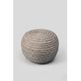 thumbnail image 5 of LR Home Savanna Round Grey/Natural Striped Indoor Pouf Ottoman, 20" H x 14" W, 5 of 8