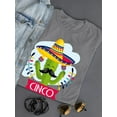 thumbnail image 3 of Cinco De Mayo Cactus Mascot Shaped T-Shirt Women -Image by Shutterstock, Female Medium, 3 of 4