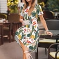 thumbnail image 3 of Haiem Summer Cactus With Blooming Pattern Women's Short-Sleeve Scoop Neck Swing Dress, 3 of 6