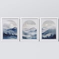 thumbnail image 2 of PixonSign Framed Canvas Print Wall Art Set - Moonlit Peaks Blue Tones Mountain Range Posters - Set of 3 Boho Pastel Nature Wilderness Wall Décor for Living Room, Bedroom, Office - 11"x14" White, 2 of 5