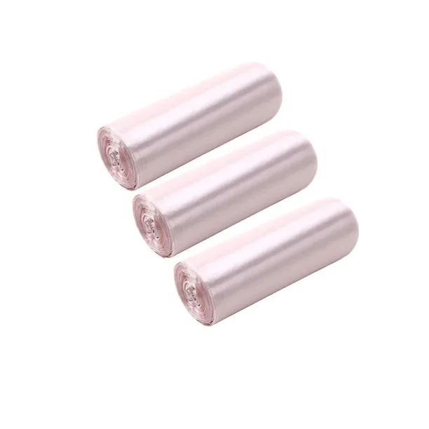 Bolsas de basura desechables de 3 rollos, bolsas de basura gruesas, bolsas de basura grandes con punta rota, bolsas de basura portátiles para el hogar, bolsas de basura (rosa) (90 piezas)