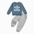 thumbnail image 4 of NOLDARES Toddler Baby Boy Winter Clothes 2-Piece Cartoons Graphics Long Sleeve Sweatshirt Tops Elastic Waist Pants Set Fall Outfit Clothing(Blue,4-5 Y), 4 of 6