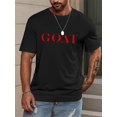thumbnail image 3 of Camiseta de manga corta con estampado GONT de letras rojas para hombre, estilo informal de cuello redondo, ideal para primavera y verano. Ideal para adultos, hombres, mujeres, adolescentes y jóvenes., 3 of 7