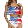 thumbnail image 2 of UTSJKR Swimsuit for Women Patriotic American Flag Bikini Sets Bathing Suits with Stars Swimwear Funny Gift Multicolor XXL, 2 of 5
