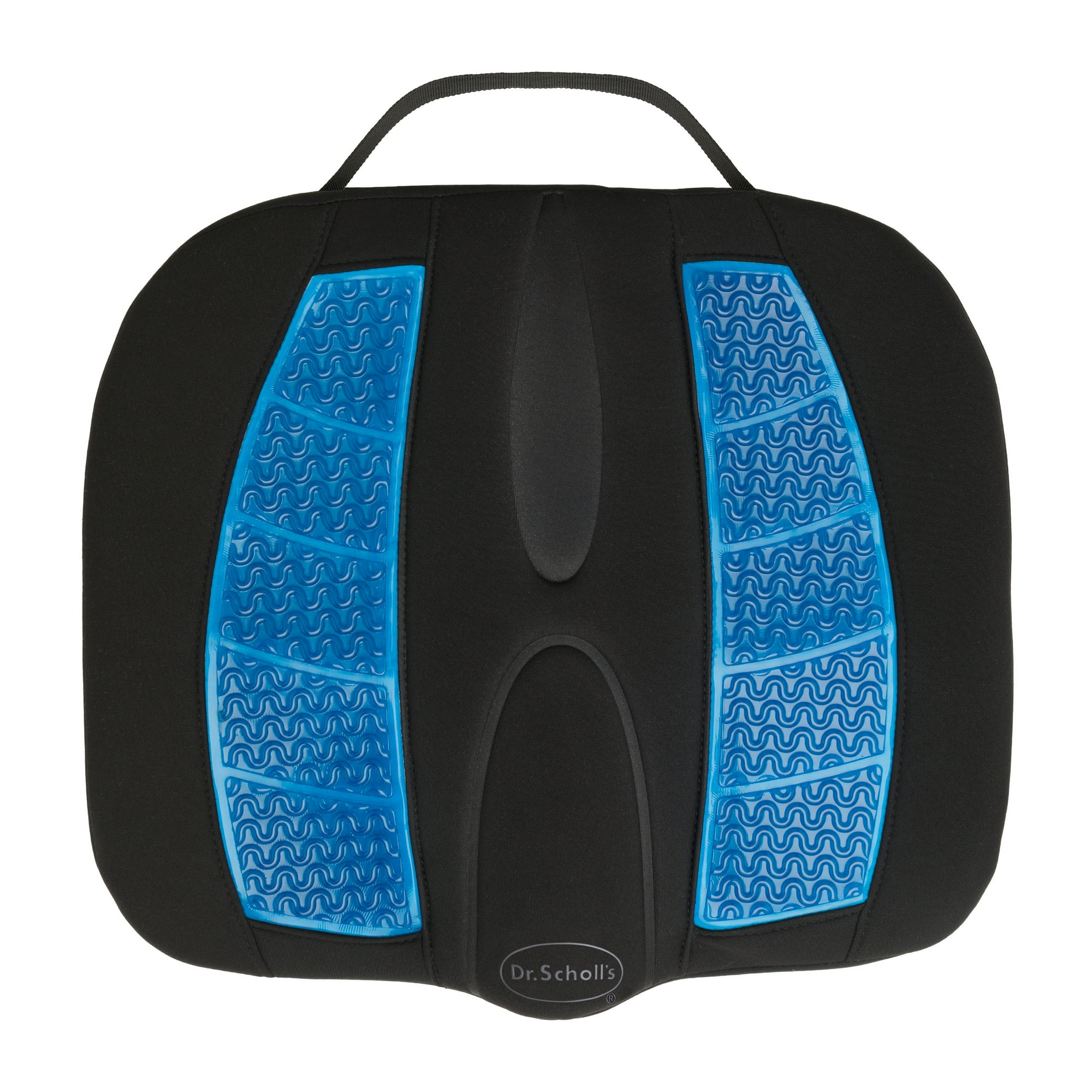 Dr. Scholl's Massaging Gel Memory Foam Posterior Cushion for Car, Office, and Home, Black