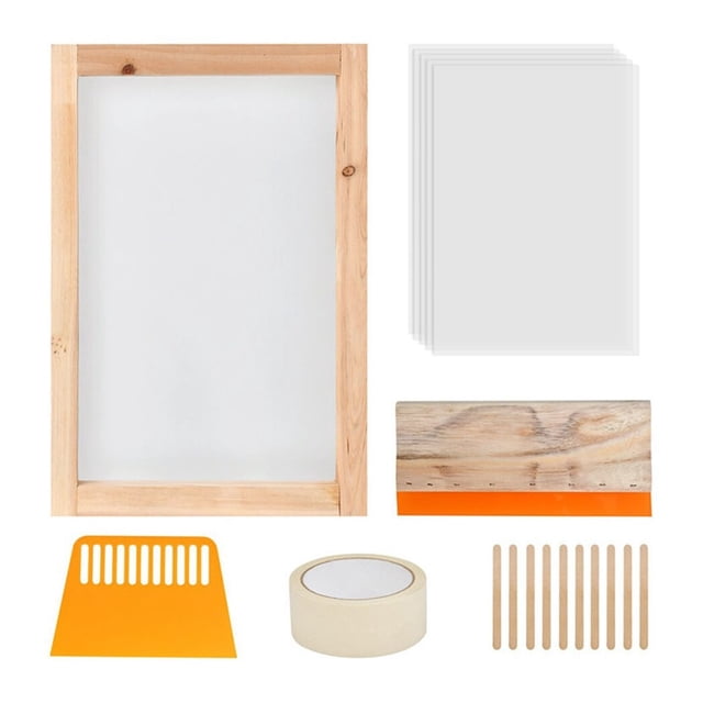 Kit de serigrafía Timcorr Kit de inicio de pantalla Rascador de tinta de madera Película transparente