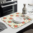 thumbnail image 3 of Pioneer Flower Floral Print Pattern Kitchen Dish Drying Mat 1 Pack, Ultra Absorbent Microfiber Drainer Mat, 16"x18", 3 of 6