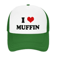 thumbnail image 2 of I Heart Muffin Love Food Funny Trucker Hat Baseball Cap Unisex Green, 2 of 5