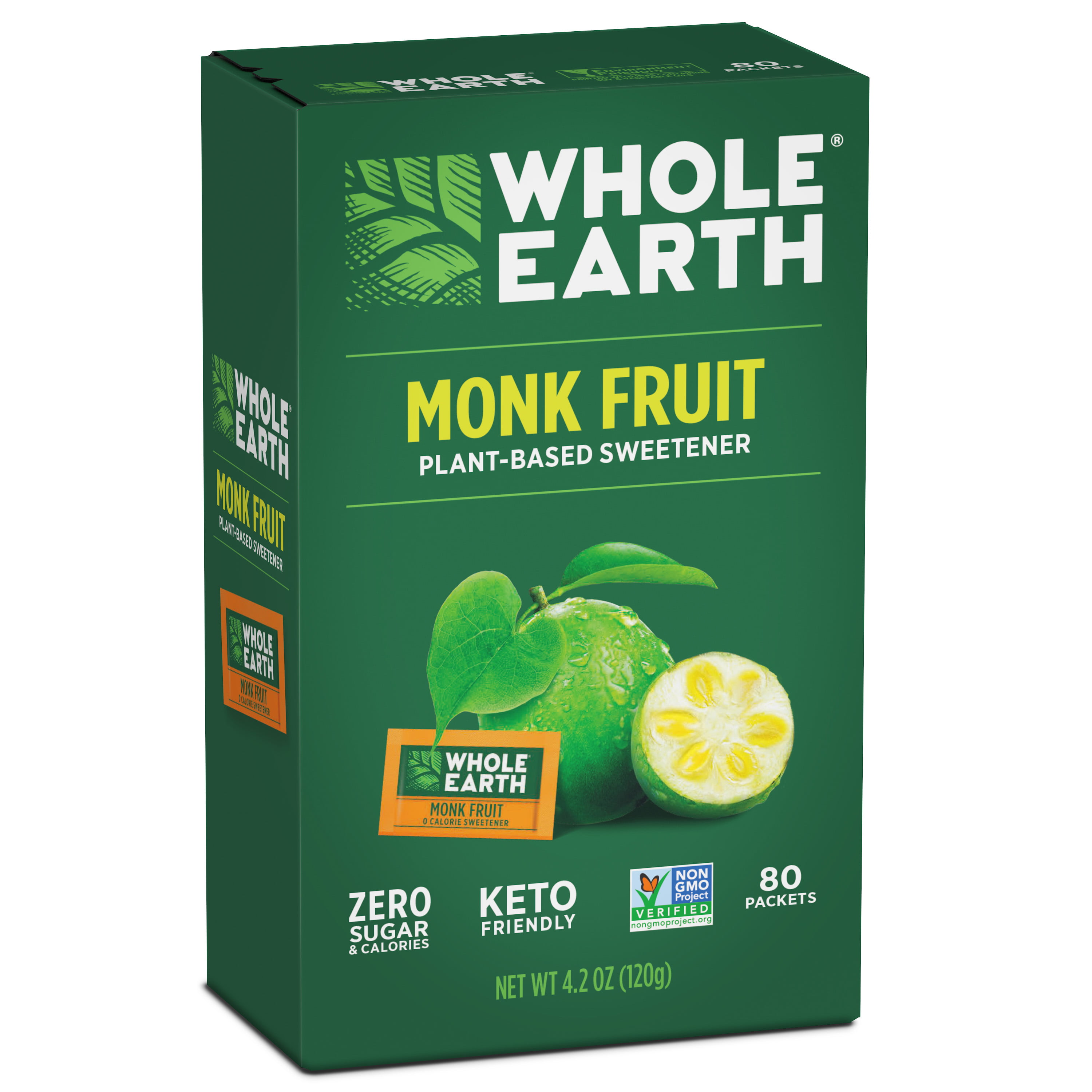 Whole Earth Monk Fruit Sweetener, 80 Packets, Keto Friendly Walmart