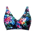 thumbnail image 5 of DHFJKG Women Bikini Top Floral Adjustable Straps V Neck Twist Front Tropical Printed Summer Swimwear Tops Trendy Beachwear, 5 of 6