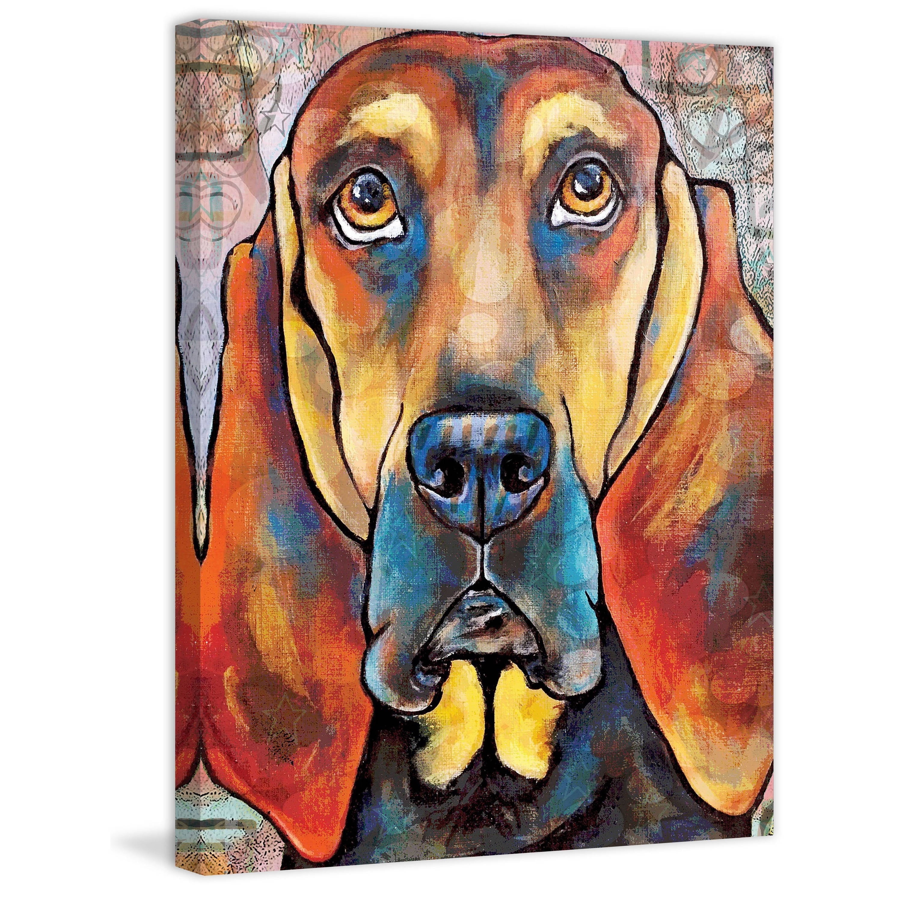 Marmont Hill - "Pop Art Bloodhound II" by Stephanie Gerace Painting Print on Wrapped Canvas