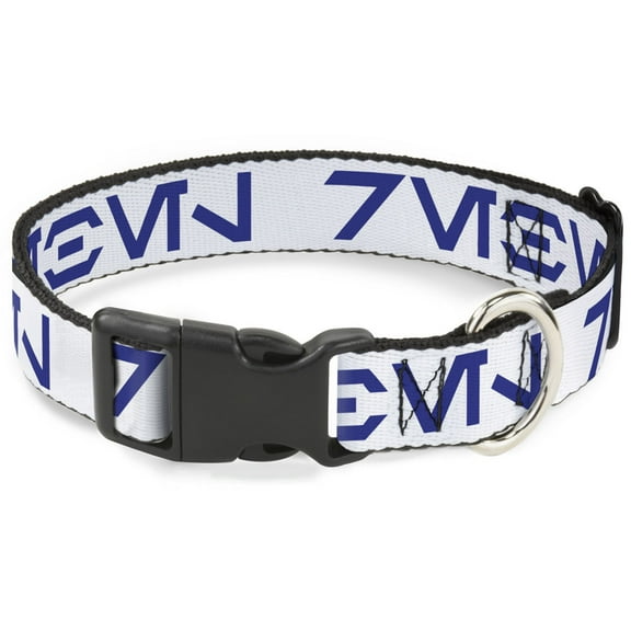 Star Wars Pet Collar, Dog Collar Plastic Buckle, Star Wars Aurebesh Rebel White Blue, 7 to 8.5 Inches 0.5 Inch Wide
