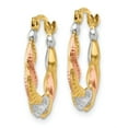 thumbnail image 2 of 14K Two-Tone Gold Earring Shrimp Creole Women'S 17 mm 13, 2 of 3
