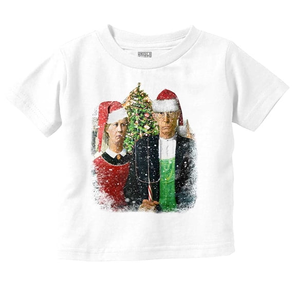 Christmas Gothic Art Xmas Couple Toddler Baby Graphic T Shirt Brisco Brands 6M