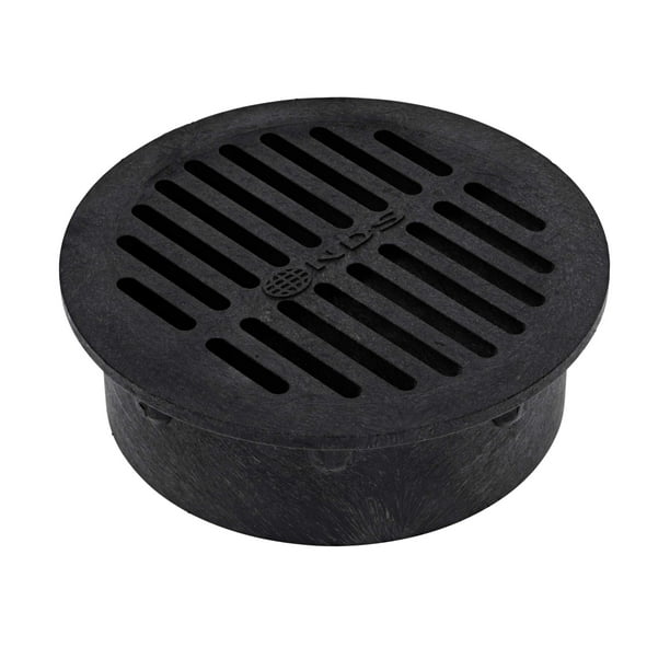 Cubierta de rejilla NDS 40 para tubos de desagüe de 15 cm, de plástico negro