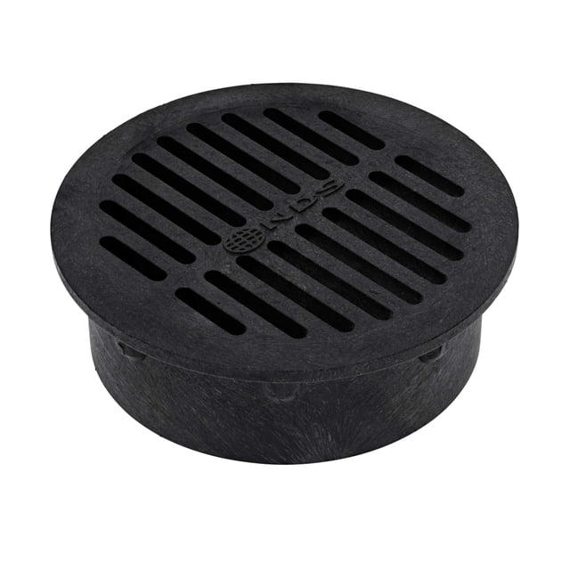 Cubierta de rejilla NDS 40 para tubos de desagüe de 15 cm, de plástico negro