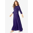 thumbnail image 3 of Roaman's Women's Plus Size Sparkle Lace Popover A-Line Gown With 3/4 Sleeves, 3 of 5