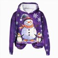 thumbnail image 4 of Towmus Women's Graphic Hoodies Oversized Sweatshirts Couple Cute 3D Santa Print Hooded Pullover Tops Cute Fall Clothes, 4 of 4