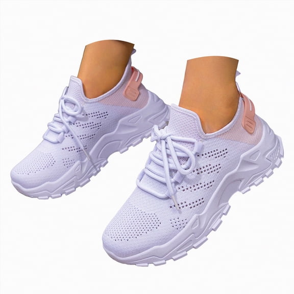 Rotm Tennis Shoes Womens Women's Lightweight Slip On Walking Running Shoes Pink,7