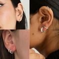 thumbnail image 5 of 316L Surgical Stainless Steel Hoop Earrings, 4 Pairs Silver Mens Hoops Earrings Hypoallergenic, 6mm 8mm 10mm 12mm 14mm Small Huggie Hoop Earrings Men Women for Cartilage Piercings, 5 of 6