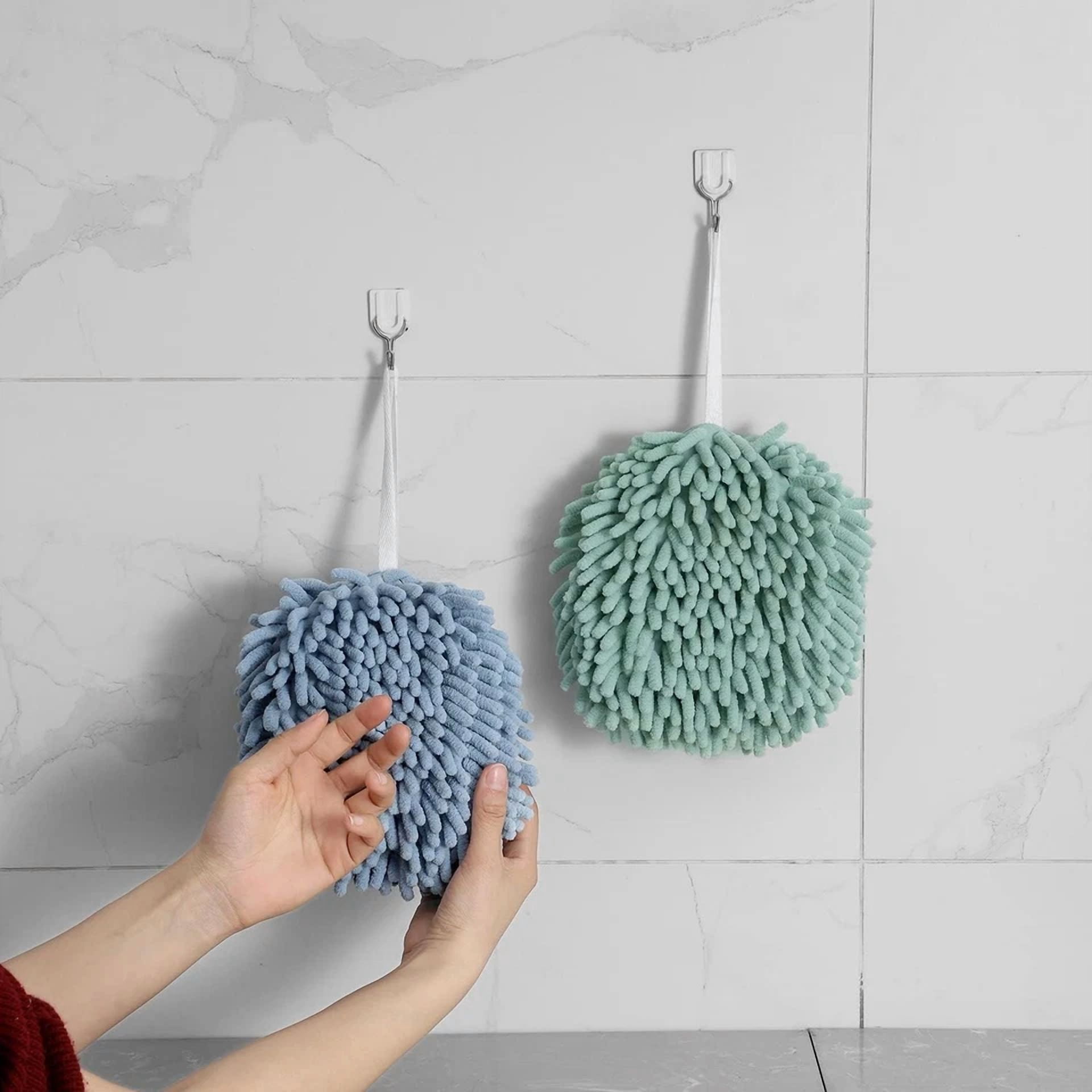 BUTTERFLY- Chenille Ball Towel Sets 3 Pack Quick Dry Soft Absorbent Hand Towels