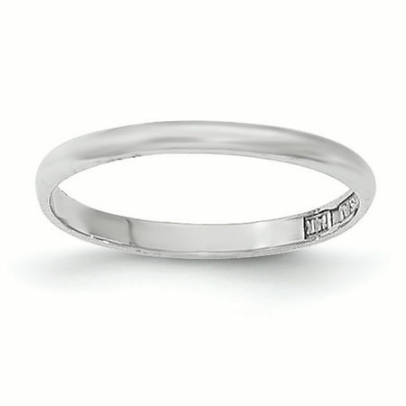 14K White Gold Madi K Polished Baby Band Ring, Size 3