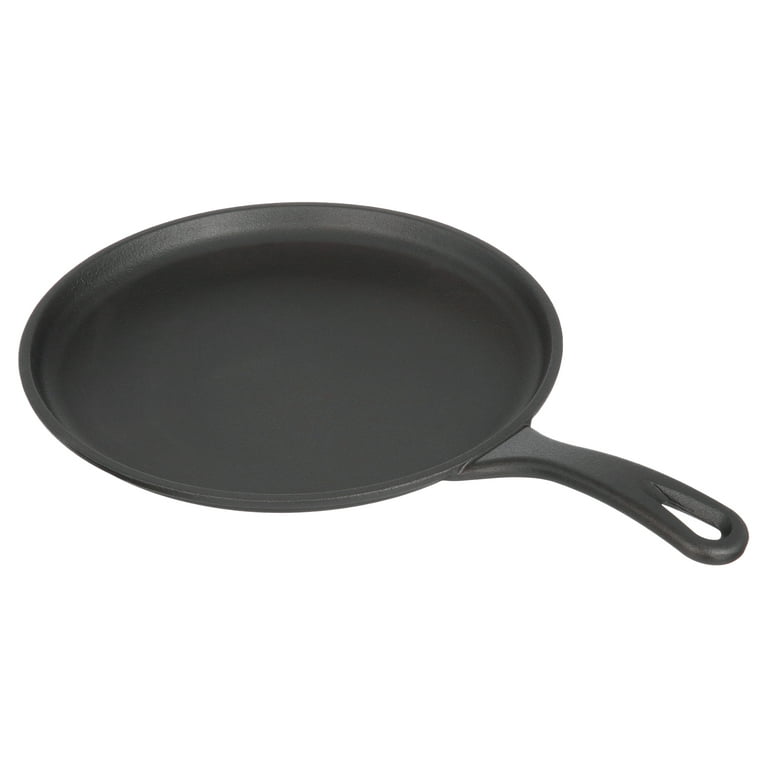 Cuisinel Pre-Seasoned Round Cast Iron Griddle with Silicone Handle Cover,  10.5 