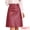 Wine Red, variant on DARING DIVA Women A-Line High Waist PU Faux Leather Belted Midi Skirt XL Dark Brown