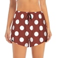 thumbnail image 2 of Daiia Maroon And White Polka Dot Pattern Women's 2 in 1 Running Shorts - Lightweight Athletic Workout Gym Yoga Shorts Liner with Phone Pockets-XX-Large, 2 of 7