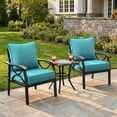thumbnail image 5 of Snubbull Outdoor Deep Seat Cushion Set, 2 Pieces 24"x24"x6.5" Patio Furniture Replacement Cushions with Tie Straps, Waterproof Fade Resistant Removable Zipper Cover, Lake Blue, 5 of 7