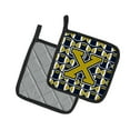 thumbnail image 2 of Carolines Treasures CJ1074-XPTHD Letter X Football Blue and Gold Pair of Pot Holders, 7.5HX7.5W, multicolor, 2 of 2