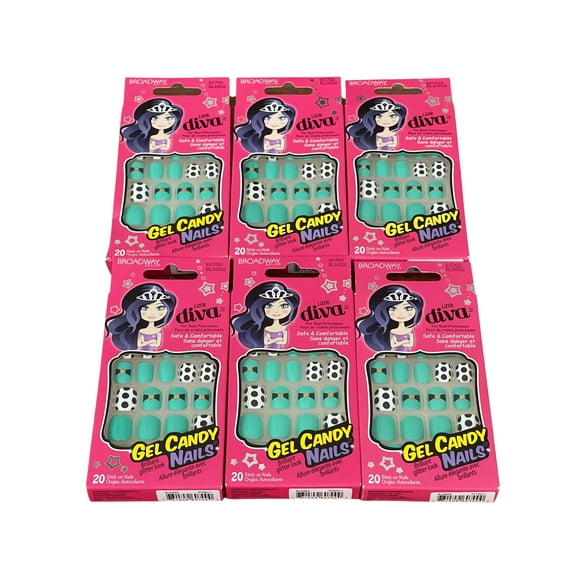 Kiss Broadway Little Diva Gel Candy Nails Press on Kids Nails BLDG02 - 6 Pack