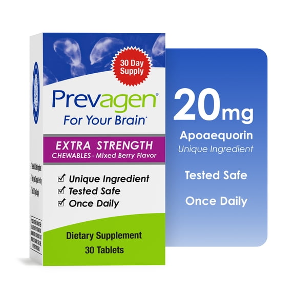 Prevagen Extra Strength Chewable Tablets, Mixed Berry, 30 Ct