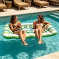 thumbnail image 5 of Inflatable Water Lounge Float with Non Bottom, Portable Oversized Floating Mat Chair for Pool Lake Beach and Water Relaxation(Green,133x71cm), 5 of 6