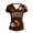 Brown, variant on Women's 250th Anniversary America 1776-2026 T-Shirt, Floral Rose Print V Neck Short Sleeve Tee, Patriotic 4th of July Casual Tops for Independence Day