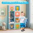 thumbnail image 4 of Costway 8-Cube Kids Wardrobe Baby Dresser Bedroom Armoire Clothes Hanging Closet with Doors Blue, 4 of 10