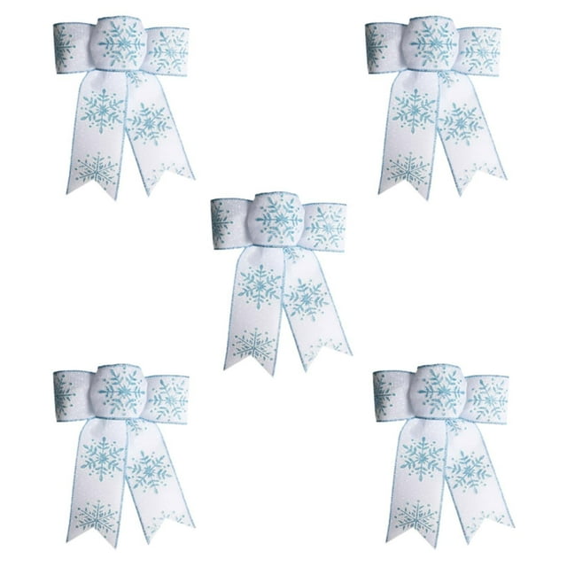 Xihbxyly Juego de Lazos Navideños con Diseño de Copo de Nieve, Vibrantes Detalles Coloridos, Ideal para Envolver Regalos Navideños, Decoración de Ventanas, Fácil de Usar, Accesorio para Fiestas, Paqu