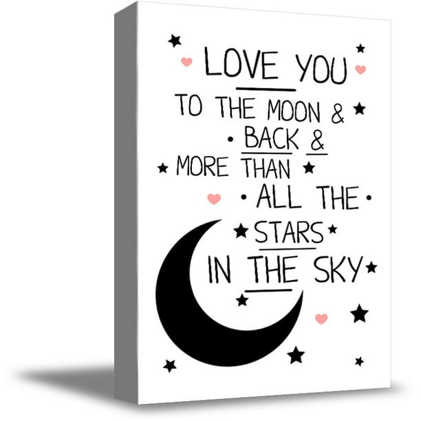 Awkward Styles Cute Quotes Baby Room Wall Art Newborn Baby Poster Love You To The Moon