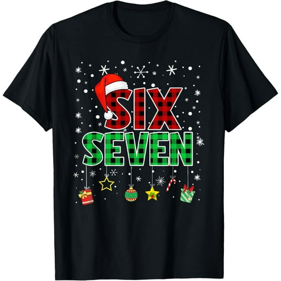 Six Seven 6 7 Meme 67 Christmas Pajamas Men Women s T-Shirt