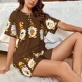thumbnail image 4 of Balery Gnomes With Honey Conjunto de Pijama para Mujer con Estampado, Dos Piezas de Manga Corta y Shorts, Ropa de Dormir Suave con Cuello Redondo y Bolsillos-X-Large, 4 of 6
