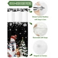 thumbnail image 5 of Christmas Squirrel Cat Xmas Tree Snowman on Black No Hooks Shower Curtain with Snap in Fabric Liner Set, Winter Snow Quotes Waterproof Shower Curtains with See Through Top Window, 72x72 Inch, 5 of 6