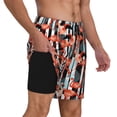 thumbnail image 2 of Kdxio Cool Flamingo Print Men's Swim Trunks with Compression Liner 7 Inch Inseam Quick Dry Swim Shorts, 2 of 7