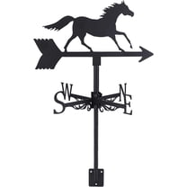1 PCS Weathercock Galloping Horse Ornament Wind Vane Weathervanes Metal Weather Vane for Garden Decor Farmhouse Decorative Outdoor Garden Wind Measuring Tool 1set