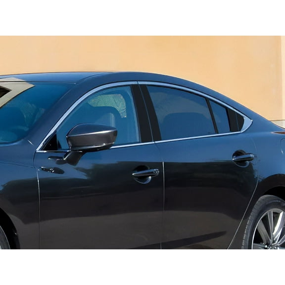 Rvinyl Pillar Post Window Trim Compatible with Mazda Mazda6 2014-2021 - Matte (Black)