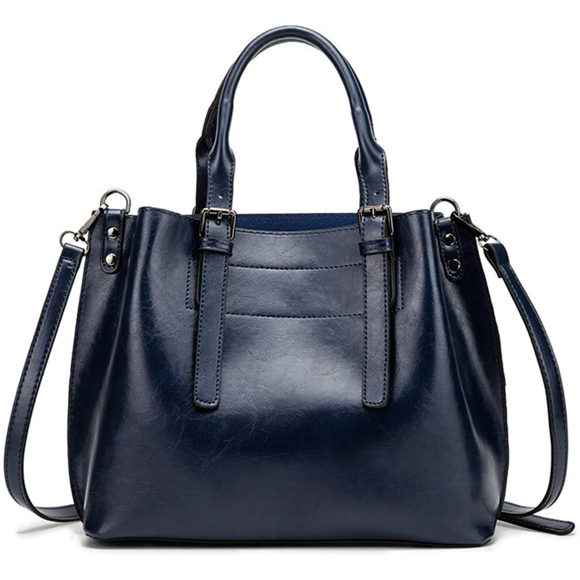 Lishi Women Top Handle Satchel Bag Designer Tote Bags For Women Leather Crossbody Shoulder Bag Travel Purses And Handbags Black Blue