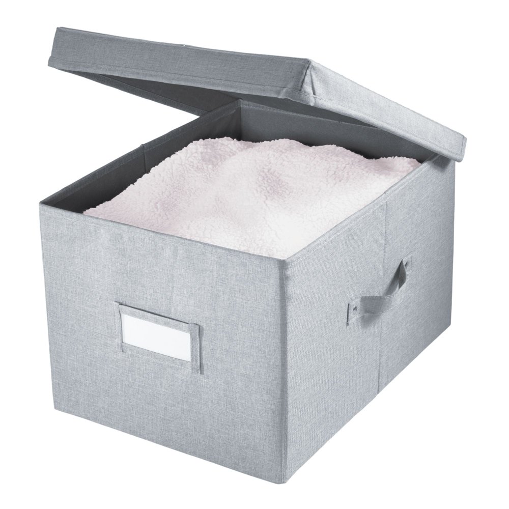 Idesign Codi Fabric Storage Box Organizer, Gray, Large Size Walmart