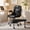 Black, variant on Harmie Cross-Legged Desk Chair with Arms, Wide 19.68-Inch Seat, 360° Rotating Footrest, Wheels, Height-Adjustable Swivel Chair, Dark Brown