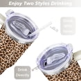 thumbnail image 5 of 40oz Fashion Leopard Pattern Stainless Steel Flip Straw Tumbler Spill Proof Travel Cup Double Wall Vacuum Insulated Coffee Mug with Top Handle, 5 of 6